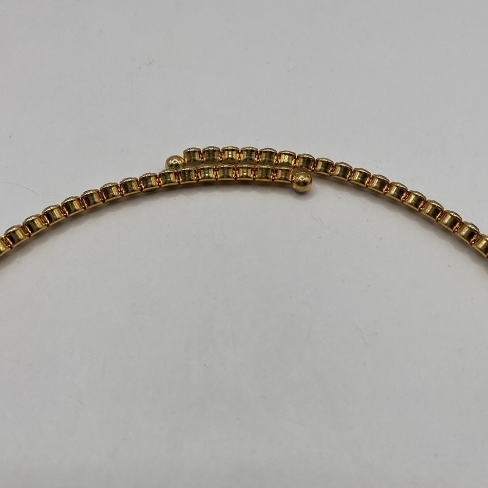 Joan Boyce Crystal Coil Necklace One Shine For All Aqua Goldtone M/L - Picture 8 of 10